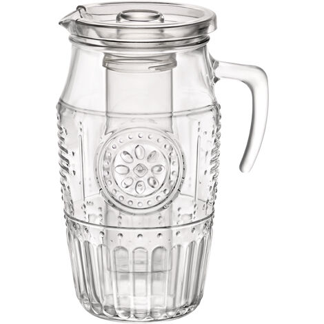 Bormioli Rocco Romantic Krug (Karaffe, Eisbehälter, Plastikdeckel, 1.8L, Glas)