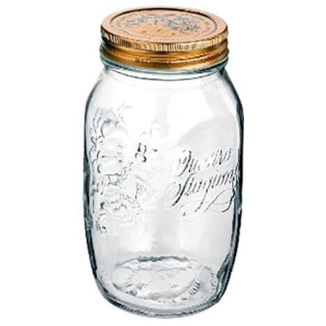 BORMIOLI tarro tapa rosca metal qs 1,5 l , Tarro con tapa QS 1,5 litros. -Marca: Bormioli. -Material: vidrio con tapón de corcho. -Dimensiones: 11 x 8,5 x 21,5 cm. -Peso: 774 gr. -