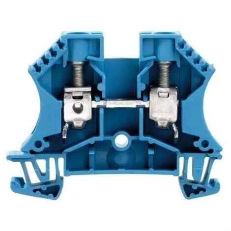 Borna Carril Din 10mm Azul Conexión Brida-Tornillo