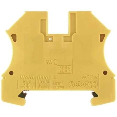 Borna Carril Din 4mm Verde/Amarillo Conexión Brida-Tornillo