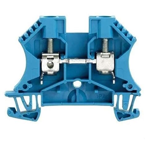 Borna Carril Din 6mm Azul Conexión Brida-Tornillo