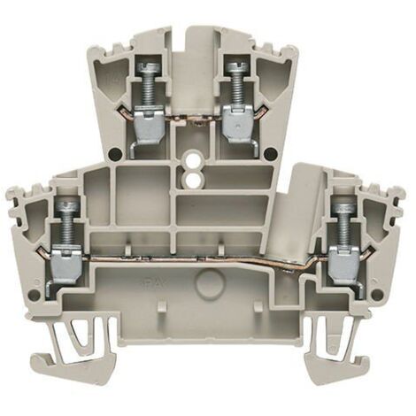 Borna Carril Din Doble Piso 2.5mm Beige Conexion Brida-Tornillo