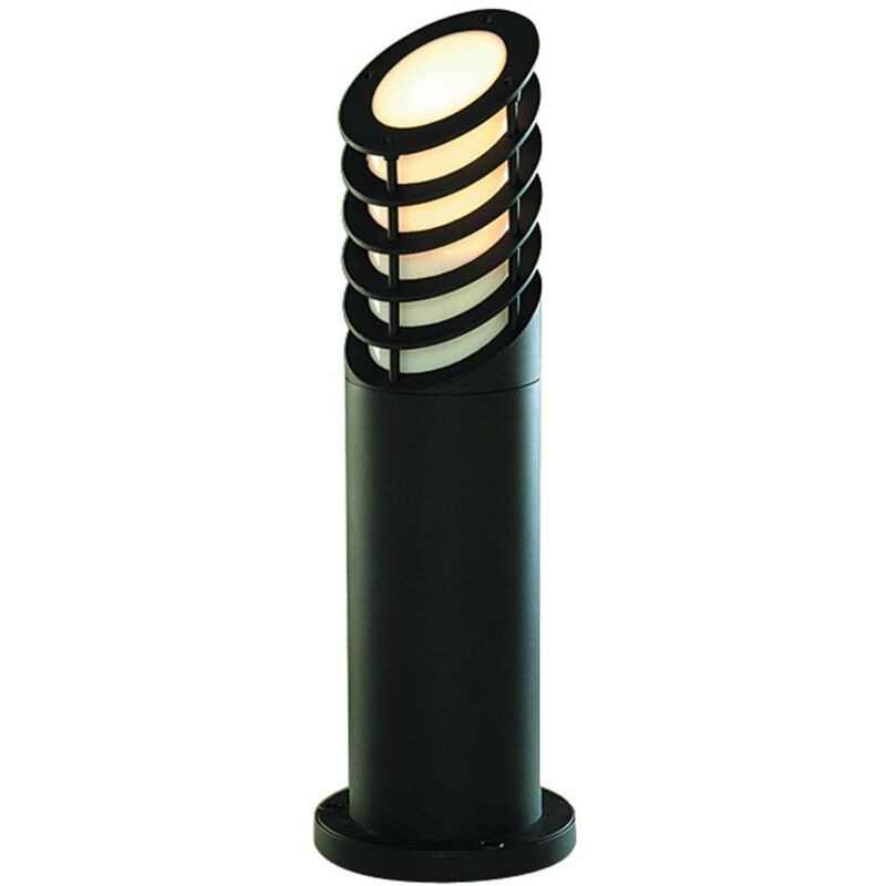 Outdoor Posts - Borne d'extérieur à 1 ampoule noire avec diffuseur blanc IP44, E27 - Searchlight