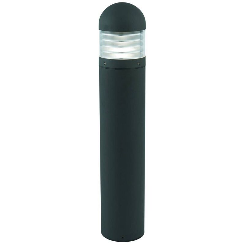 Bronx - Borne d'extérieur à 1 ampoule noire avec diffuseur en polycarbonate IP65, E27 - Searchlight