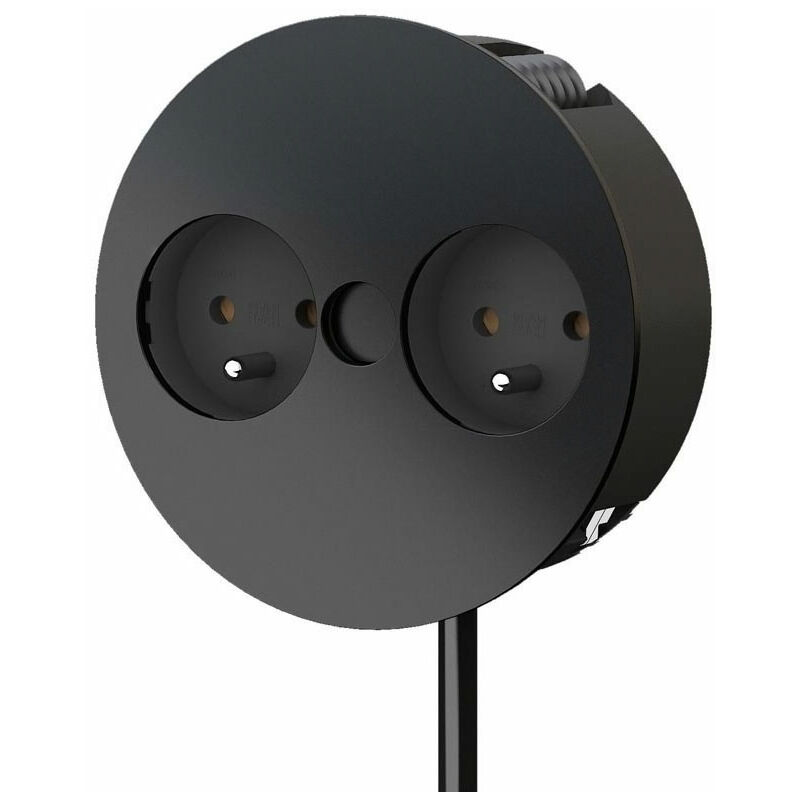 Borne à 2 prises twist - Décor : Noir - Version : 2 prises secteur Bachmann