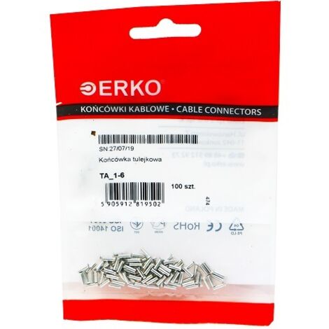 Borne à virole non isolée TA 1/6 erko 100 pièces