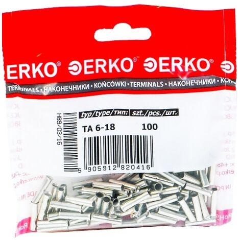Borne à virole non isolée TA 6/18 erko 100 pièces