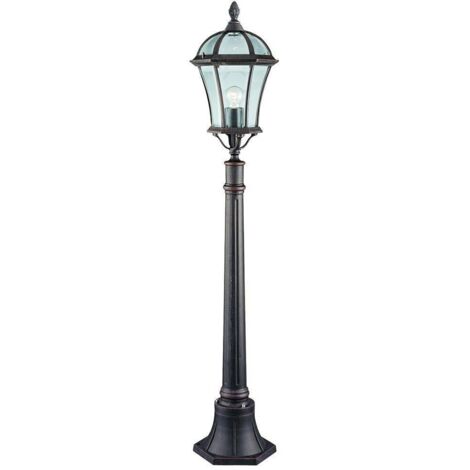 Borne Capri extérieure aluminium marron rustique et verre, IP23 E27 60w maxi