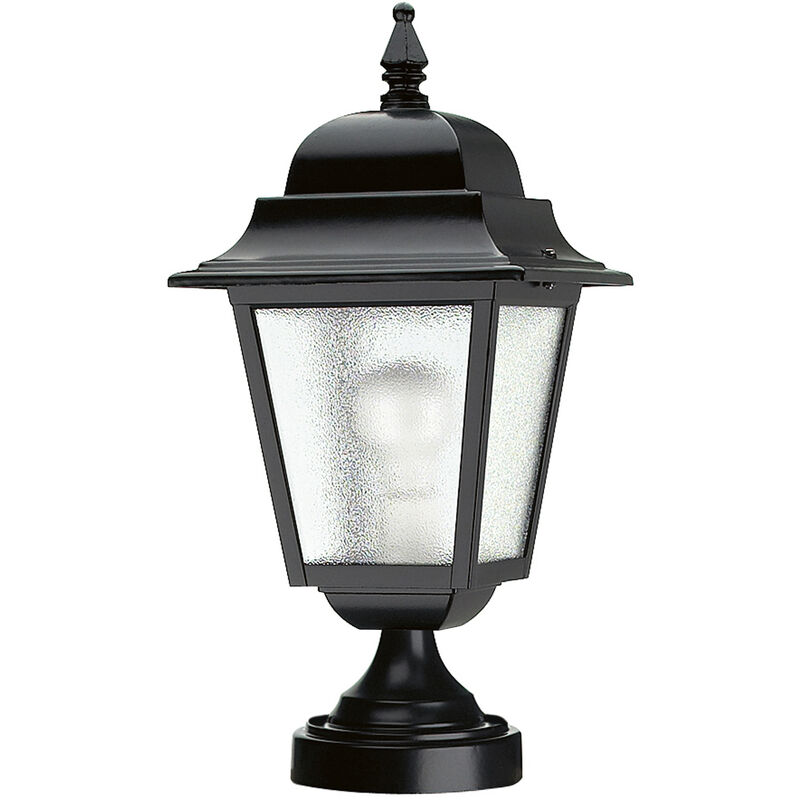 Borne classique elite 4 IP43 E27 70W 370mm Noir