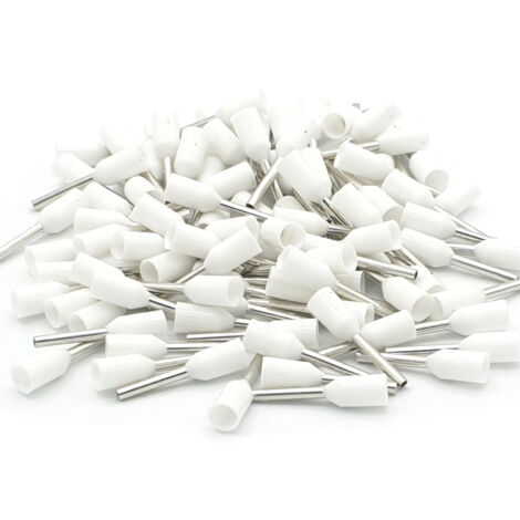 Borne de câble de virole à sertir 100 x 05mm 2 blanche câble simple