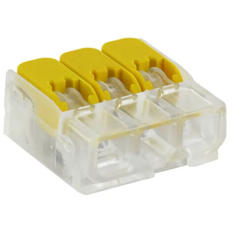 borne de connexion - a leviers - easy connex - 3 entrées - jaune - blm distribution 475130