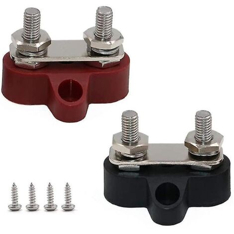 Borne de distribution d'alimentation de batterie M8 5/16 pouce, borne de connexion isolée, barre omnibus CC 12 V-48 V pour--