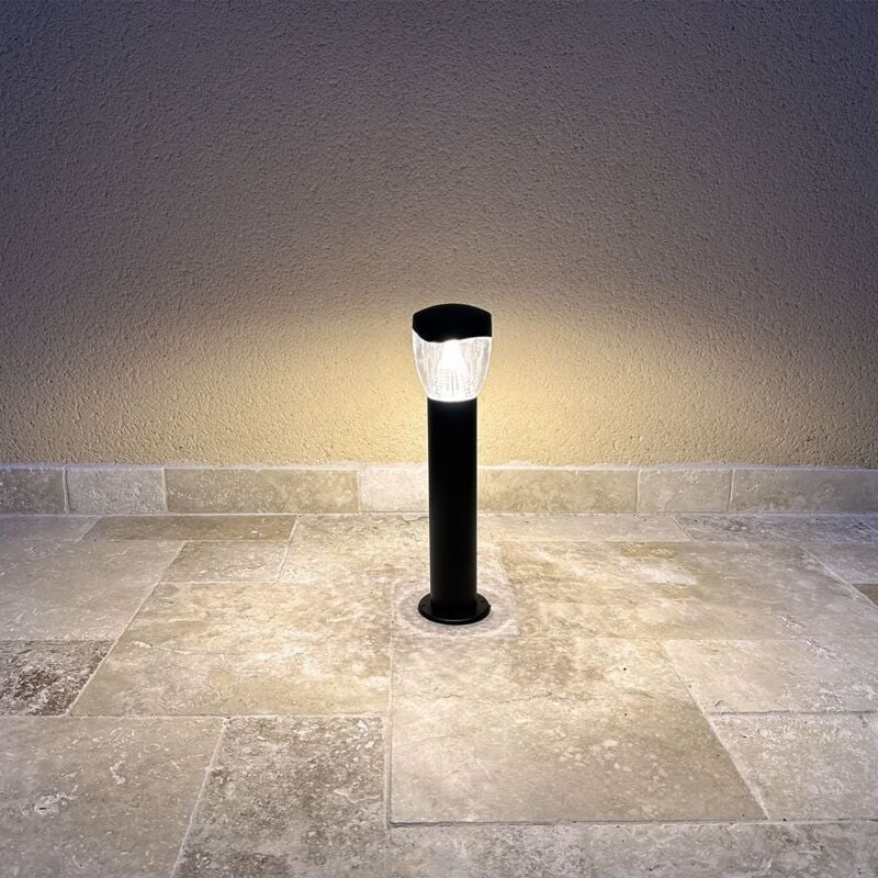 Arum Lighting - Borne de jardin 10W led nabirat Noir Blanc chaud IP44