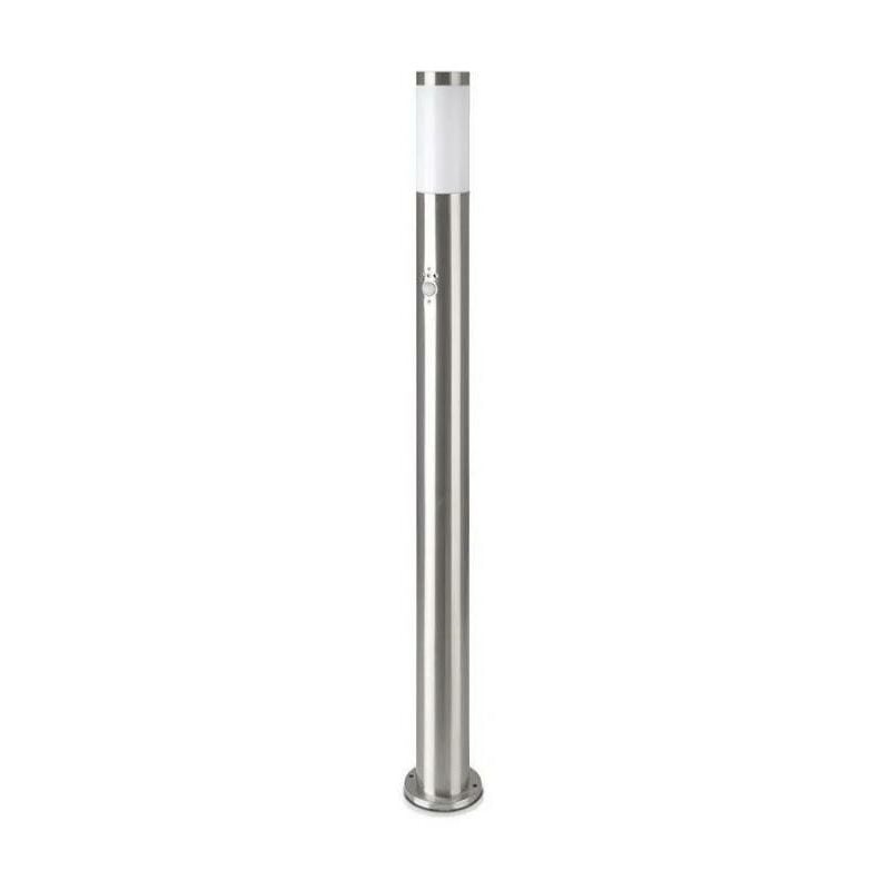 Borne de Jardin Acier Inoxydable avec Détecteur 110cm pour Ampoule E27 IP44 - Gris Silumen