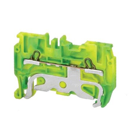 Borne de jonction à ressort 1,5mm² - pas 4.2mm - vert/jaune (terre) - type PushFit - IMO