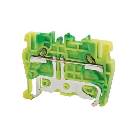 Borne de jonction à ressort 2,5mm² - pas 5mm - vert/jaune (terre) - type PushFit - IMO