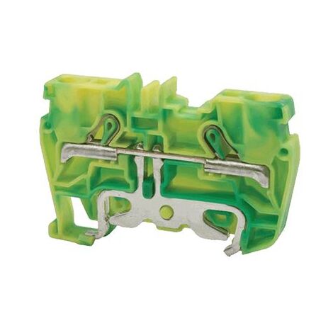 Borne de jonction à ressort 4mm² - pas 6mm - vert/jaune (terre) - type PushFit - IMO