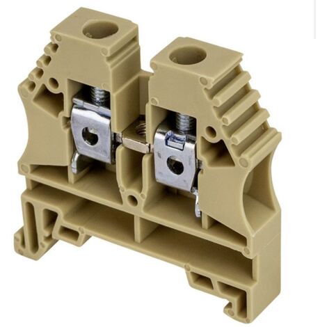 Borne de jonction à vis 10mm² - pas 10mm - beige - IMO