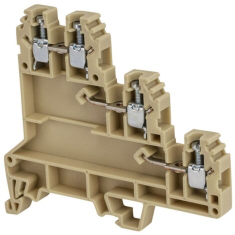 Borne de jonction capteur trois étages à vis 2,5mm² - pas 6mm - beige - IMO