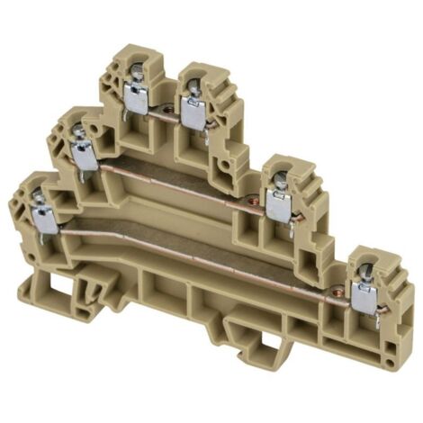 Borne de jonction trois étages à vis 2,5mm² - pas 6mm - beige - IMO