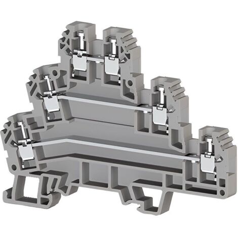 Borne de jonction trois étages à vis 2,5mm² - pas 6mm - grise - IMO