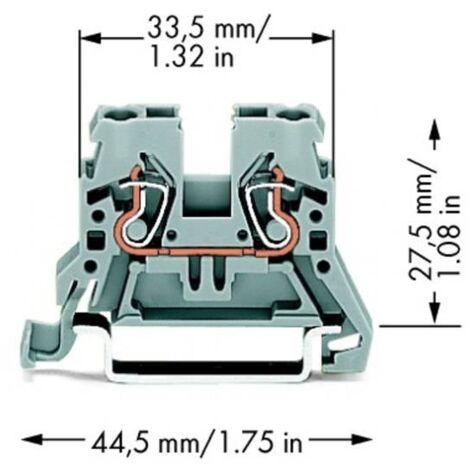 Borne de passage WAGO 870-901 5 mm ressort de traction Affectation: L gris 100 pc(s) X33942