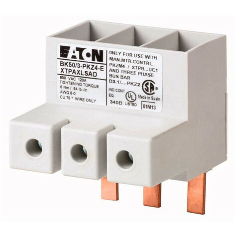 Borne de raccordement 3p 50mm² EATON BK50/3-PKZ4-E