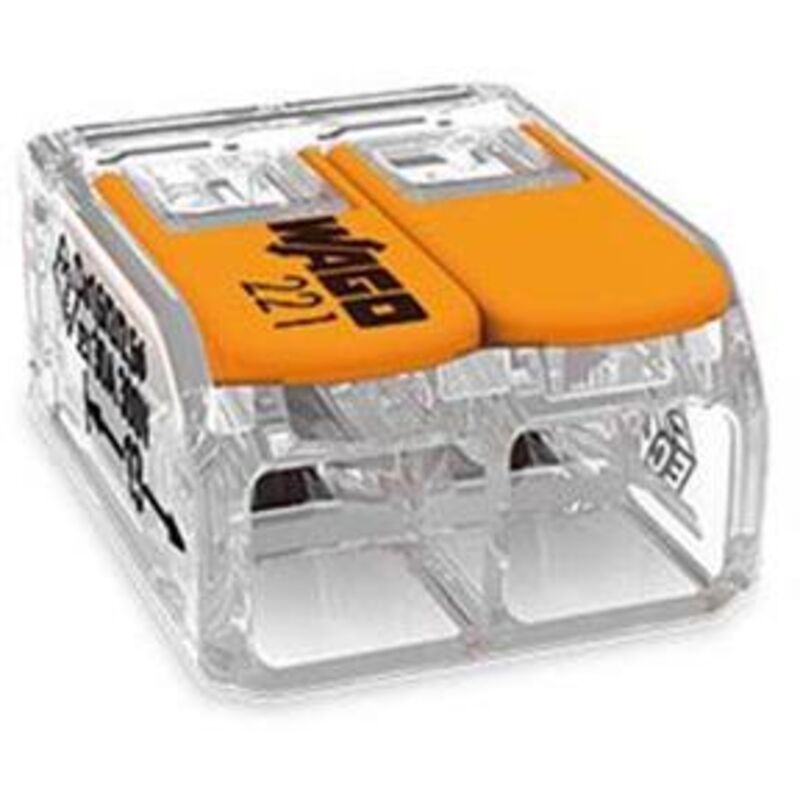 Wago - borne de raccordement compact - pour tous types de conducteurs - max. 6 mm² - 2 conducteurs - avec leviers - boîtier transparent