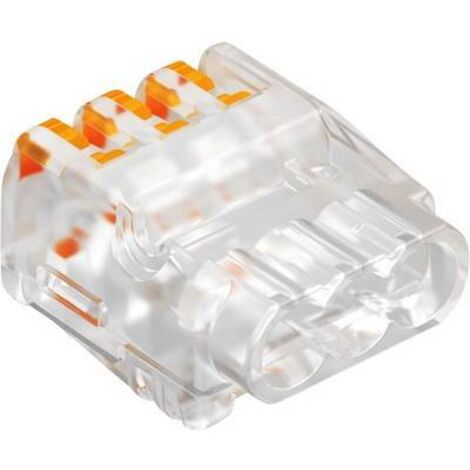 Borne de raccordement OBO Bettermann 61 325 FL 1791 flexible: 0.2-2.5 mm² rigide: 0.2-2.5 mm² Nombre de pôles: 3 orange transparent 1 pc(s) W027271