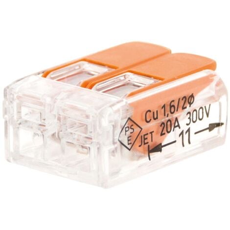 Borne de raccordement S221 Compact - Connexion rapide - 2 conducteurs avec leviers 4mm² - orange - Wago