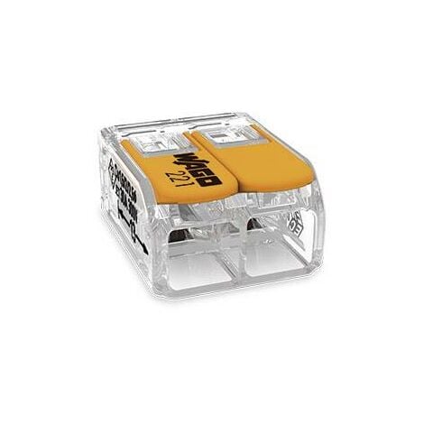 Borne de raccordement WAGO 221-612 flexible: 0.5-6 mm² rigide: 0.5-6 mm² Nombre de pôles: 2 transparent, orange 1 pc(s) X860831
