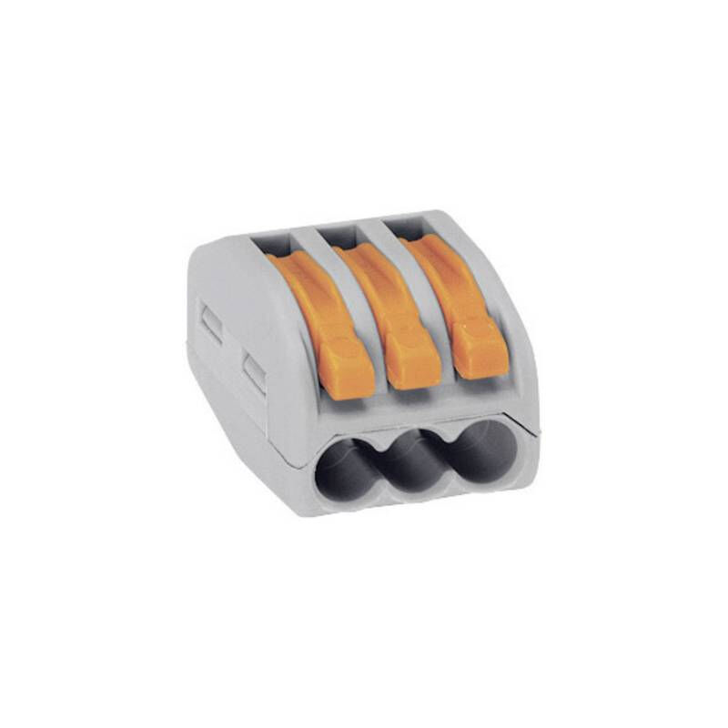 Wago - borne de raccordement 222-413-50 flexible: 0.08-4 MM² rigide: 0.08-2.5 MM² nombre de pôles (num): 3 gris, orange 50 pc(s)