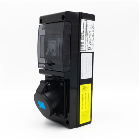 Borne de recharge électrique 32A – Prise standard Europe IP44 – Compteur intégré – Protection IP65 – Installation prête à l'emploi