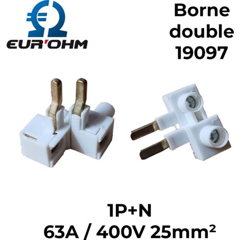 Borne double 1P+N - 63A / 400V 25mm²