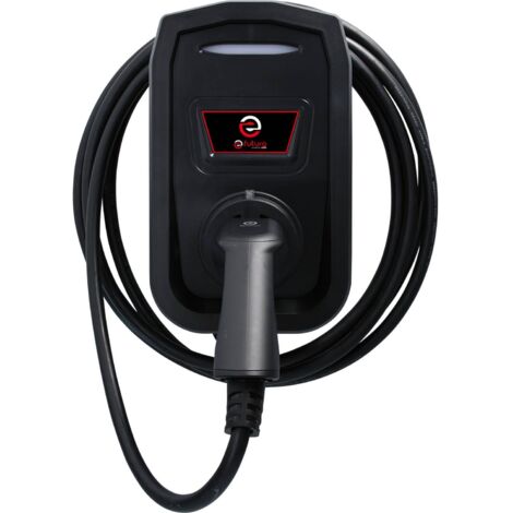 Borne efuturo KS Tools avec câble de charge de type 2, monophase, jusqu’à 7,4 kW, 32 A, 230 V, mode 3, sans contrôle d’accès RFID, avec compteur