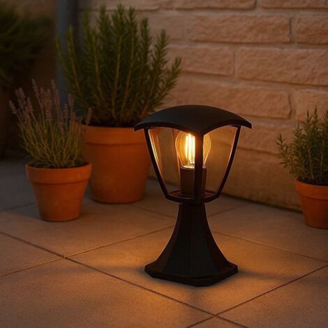 Borne extérieur ALICANTE pour jardin Noir Culot E27