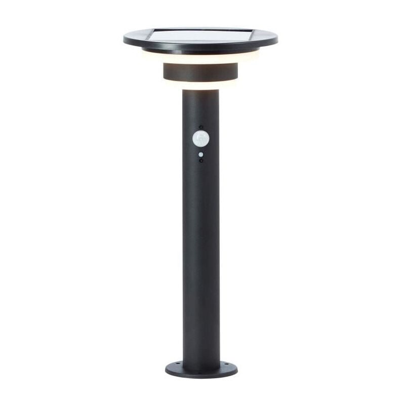 Borne extérieure Brilliant garvina - led et solaire - Détecteur de mouvement - Acier inoxydable et plastique - 4 w - Noir