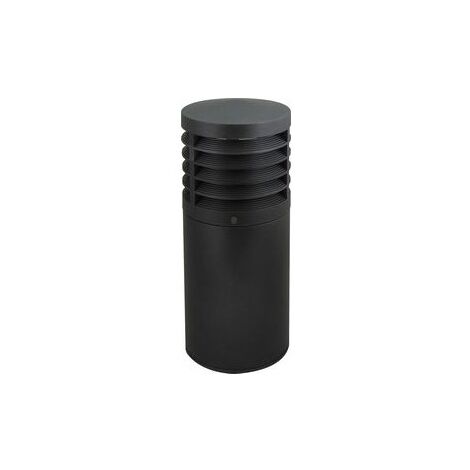 Borne exterieure fluo 23W fonte d'alu anthracite Ø 180mm H450mm antivandale lampe E27 372lm 230V IK10 IP55 ILO EBENOID 079881