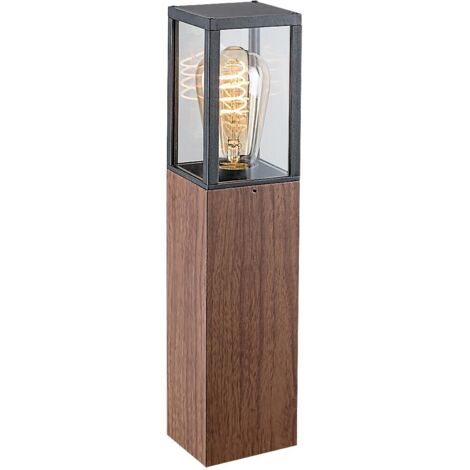 Borne extérieure Rabalux Wales E27 chêne verre IP44