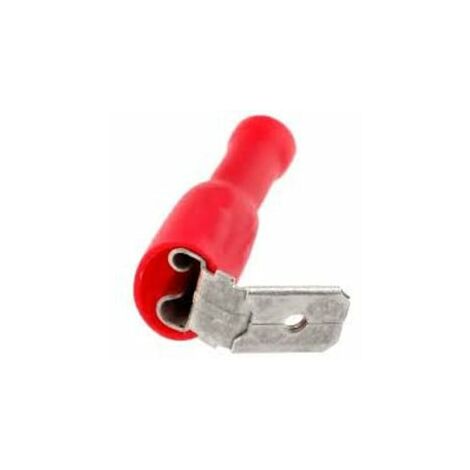 Borne Faston mâle-femelle 6,3mm isolée rouge St-021/r