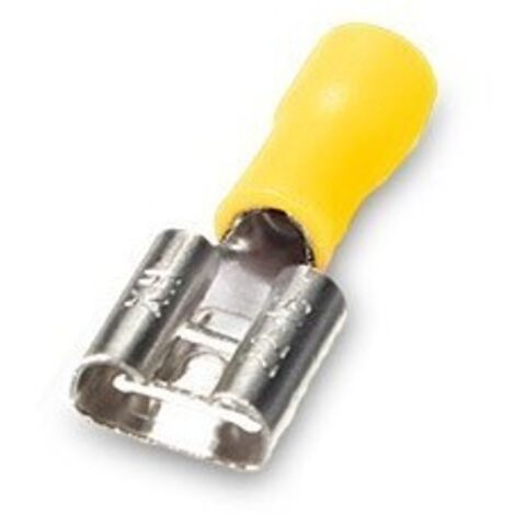 Borne isolée enfichable femelle 7.4 / 4-6mm Jaune 50 pcs