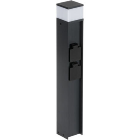 Borne jardin carrée noire 50cm G9 IP44 Kanlux DASTEN