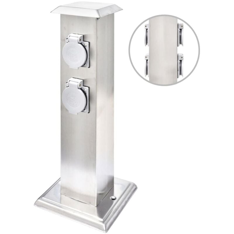 Vidaxl - Pilier de prise de jardin Acier inoxydable