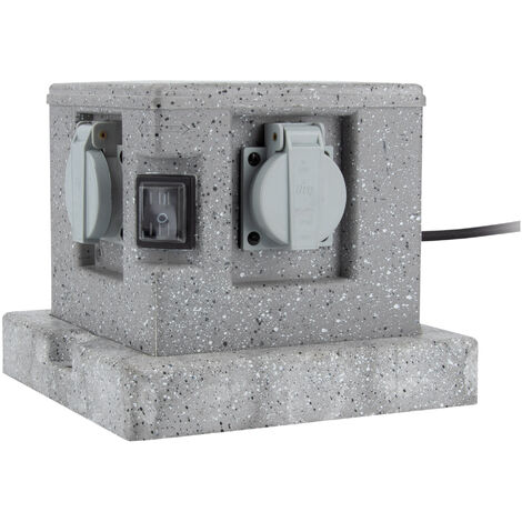 Borne jardin IP44 4 x 16A + 2 interrupteurs câble H07RN-F 3G1,5mm² 4,5m - Zenitech