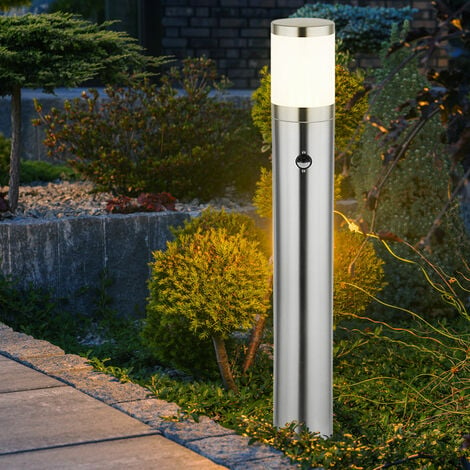 Eclairage extérieur Lampadaire Lampe colonne d'extérieur avec détecteur de  mouvement Lampadaire de jardin Détecteur de mouvement extérieur, grille  losange noire, 1x E27, LxlxH 22,5x25,5x50 cm
