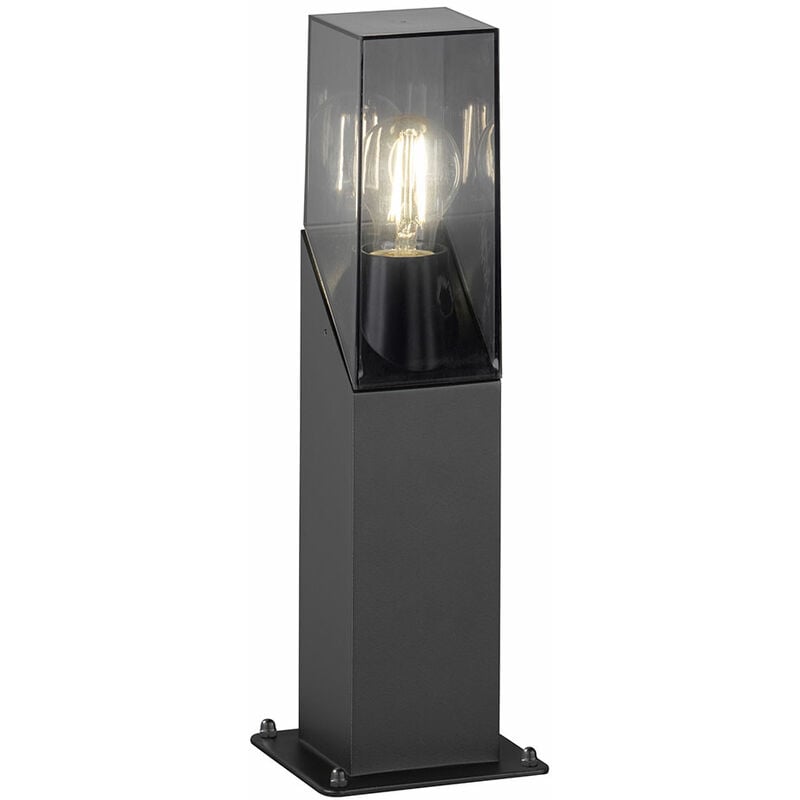 Borne lumineuse E27 éclairage de chemin d'extérieur extérieur noir éclairage d'extérieur lampadaire de jardin, métal plastique, 1x E27, LxlxH