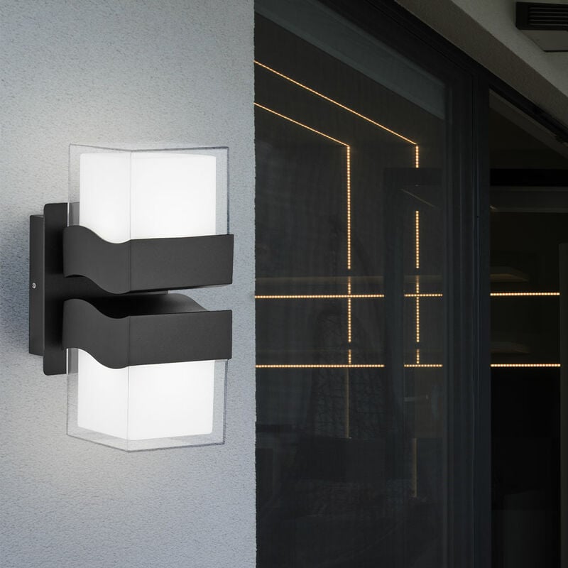 Applique murale exterieure led applique murale applique murale applique murale exterieur jardin, IP54, métal noir, 8,5W 700lm blanc chaud, LxlxH