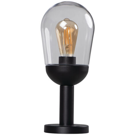 Borne lumineuse jardin noire IP44 E27 15W Liego Kanlux