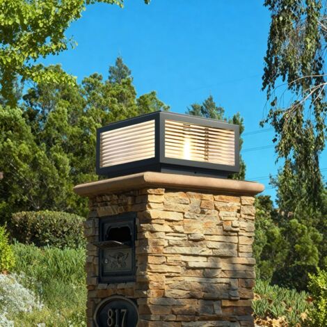 Borne lumineuse solaire, luminaire décoratif d'extérieur étanche, lampe solaire pour balcon et jardin (25 cm, lumière quadricolore)