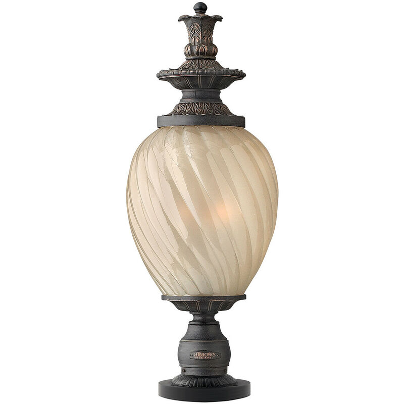 

Montreal - Hierro ligero envejecido con pedestal para exteriores de 3 luces IP44, E14 - Elstead